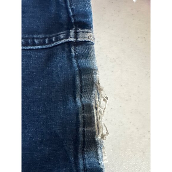 Free People Blue Flared Denim Jeans Distressed Boho Stretch size 30 long - Picture 5 of 6